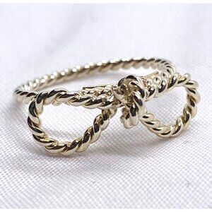 Tiffany & Co Sz 4 Twist Rope Bow Ribbon Band Ring Silver READ!!!!!